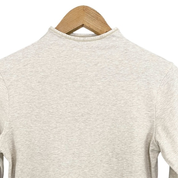 Skims Cotton Jersey Turtleneck Top Long Sleeves Heather Oatmeal NWT - Picture 6 of 12